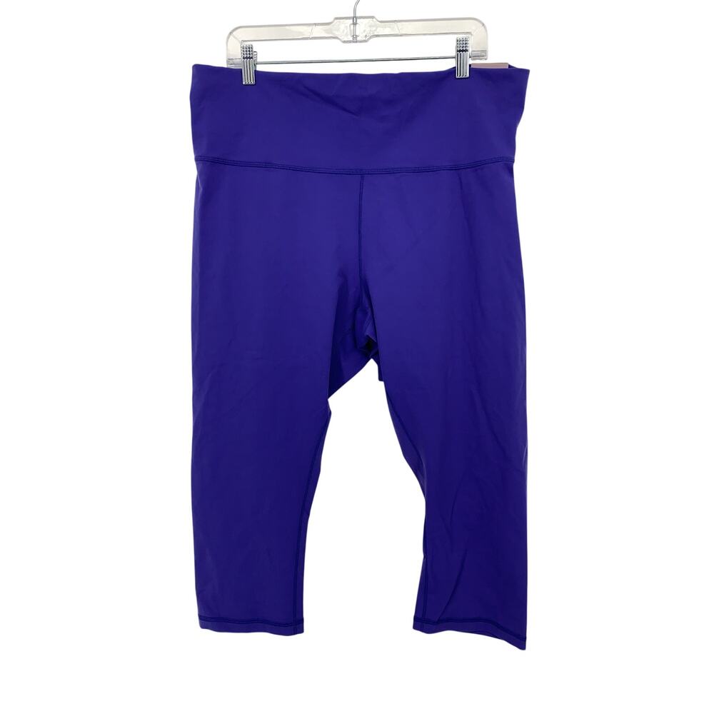 CALIA Inspire High Rise Capri Leggings Womens 2X Purple Wide Flat Waistband